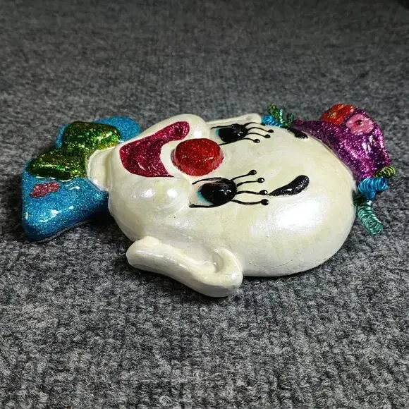 Clown Wall Plaques Ceramic Face Heads Colorful Circus Carnival Decor Pair Set - Picture 11 of 13